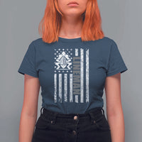 Proud Football Lineman T Shirt For Women American Flag Sports Gift - Wonder Print Shop