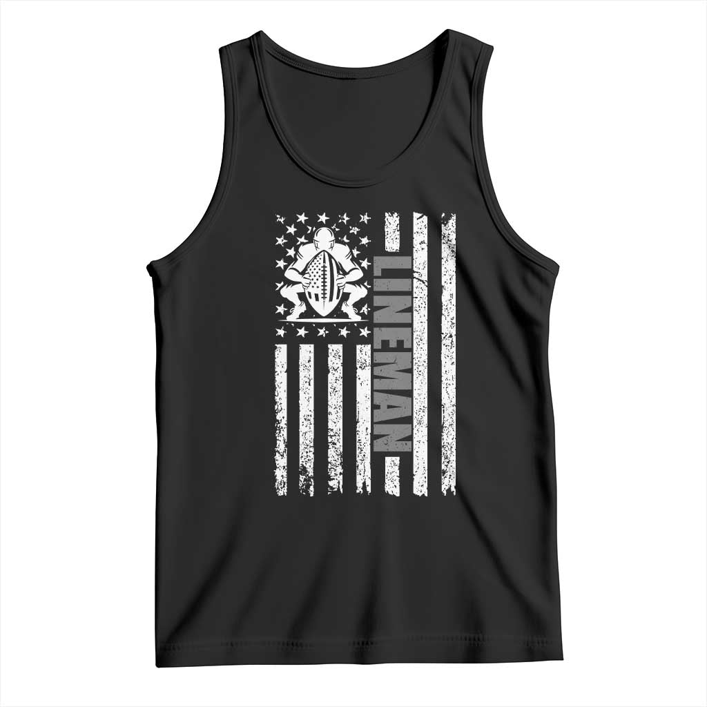 Proud Football Lineman Tank Top American Flag Sports Gift - Wonder Print Shop