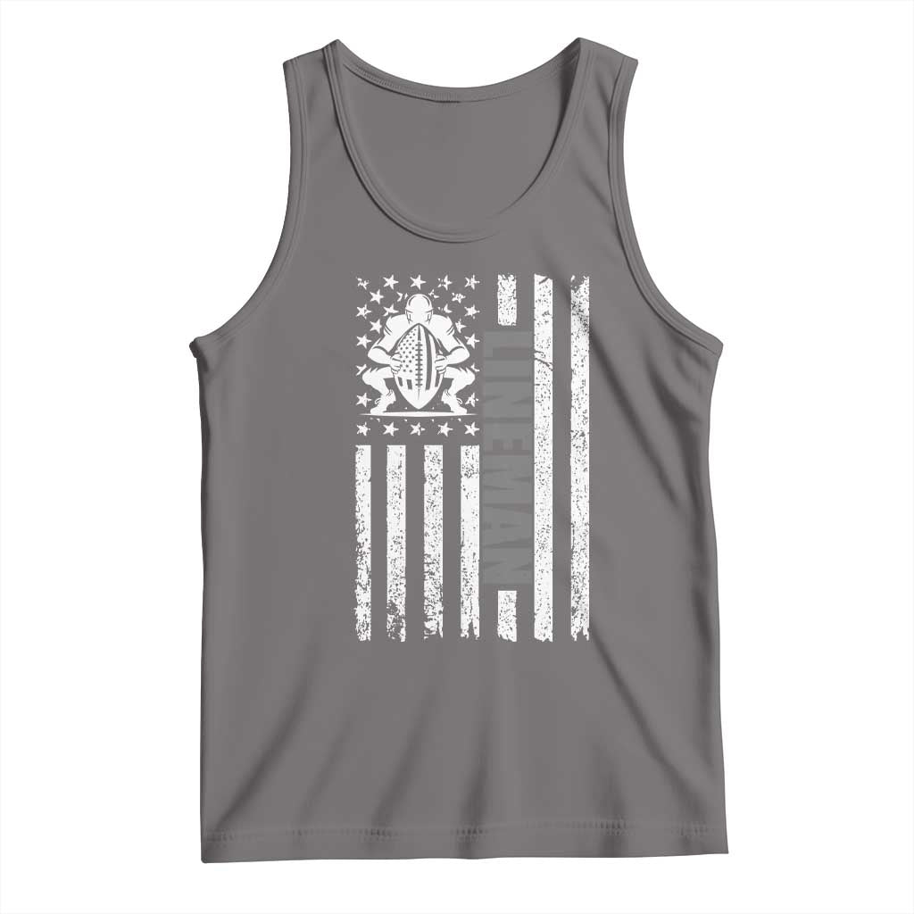 Proud Football Lineman Tank Top American Flag Sports Gift - Wonder Print Shop