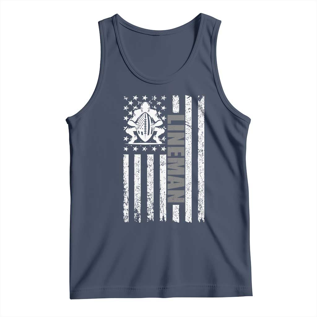 Proud Football Lineman Tank Top American Flag Sports Gift - Wonder Print Shop