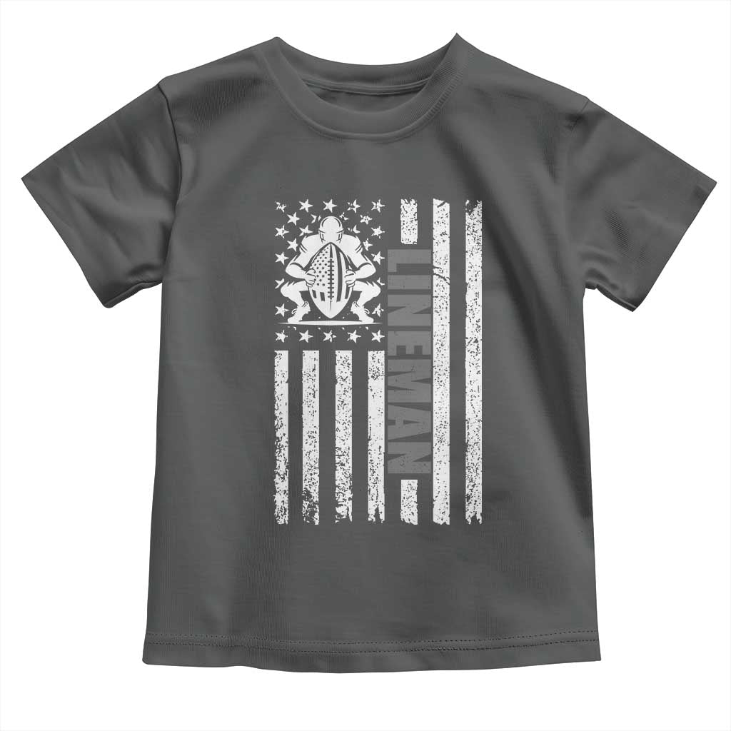 Proud Football Lineman Toddler T Shirt American Flag Sports Gift - Wonder Print Shop