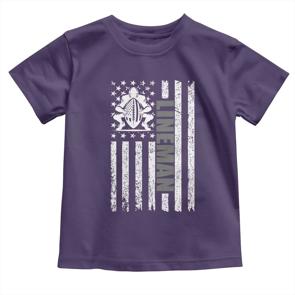 Proud Football Lineman Toddler T Shirt American Flag Sports Gift - Wonder Print Shop
