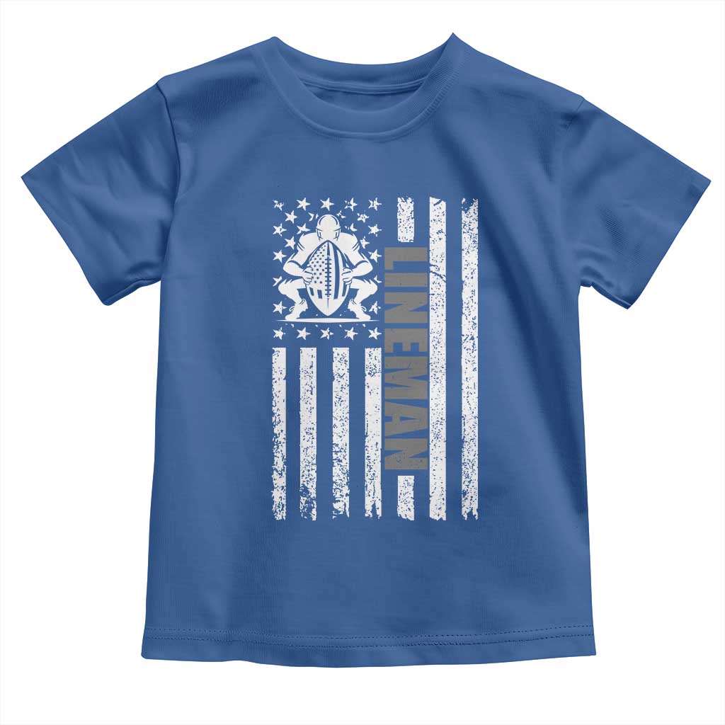 Proud Football Lineman Toddler T Shirt American Flag Sports Gift - Wonder Print Shop