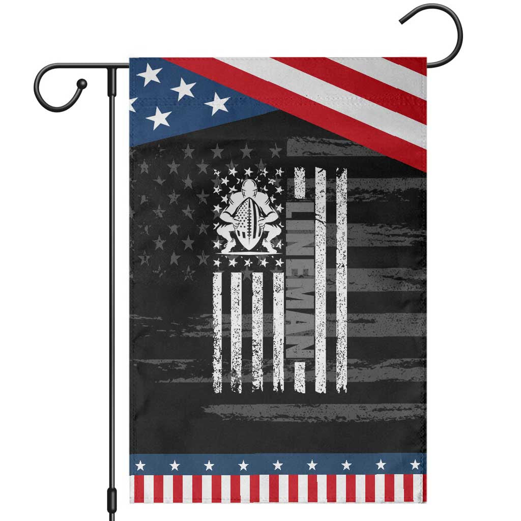 Proud Football Lineman Garden Flag American Flag Sports Gift
