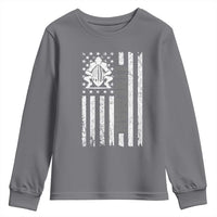 Proud Football Lineman Youth Sweatshirt American Flag Sports Gift - Wonder Print Shop
