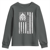 Proud Football Lineman Youth Sweatshirt American Flag Sports Gift - Wonder Print Shop