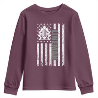 Proud Football Lineman Youth Sweatshirt American Flag Sports Gift - Wonder Print Shop