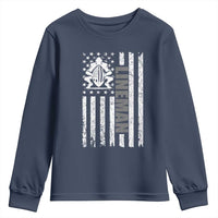 Proud Football Lineman Youth Sweatshirt American Flag Sports Gift - Wonder Print Shop
