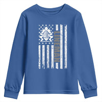 Proud Football Lineman Youth Sweatshirt American Flag Sports Gift - Wonder Print Shop