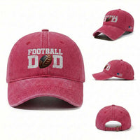 Football Dad Washed Cotton Baseball Cap Sports Fan Gift For Men