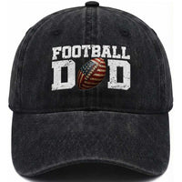 Football Dad Washed Cotton Baseball Cap Sports Fan Gift For Men
