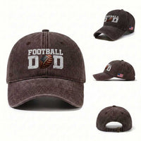 Football Dad Washed Cotton Baseball Cap Sports Fan Gift For Men