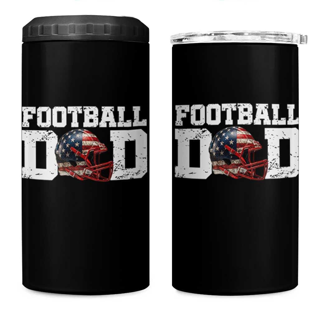 Proud Football Dad 4 in 1 Can Cooler Tumbler Funny Sports Fan Gift - Wonder Print Shop