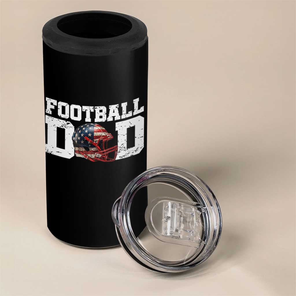 Proud Football Dad 4 in 1 Can Cooler Tumbler Funny Sports Fan Gift - Wonder Print Shop