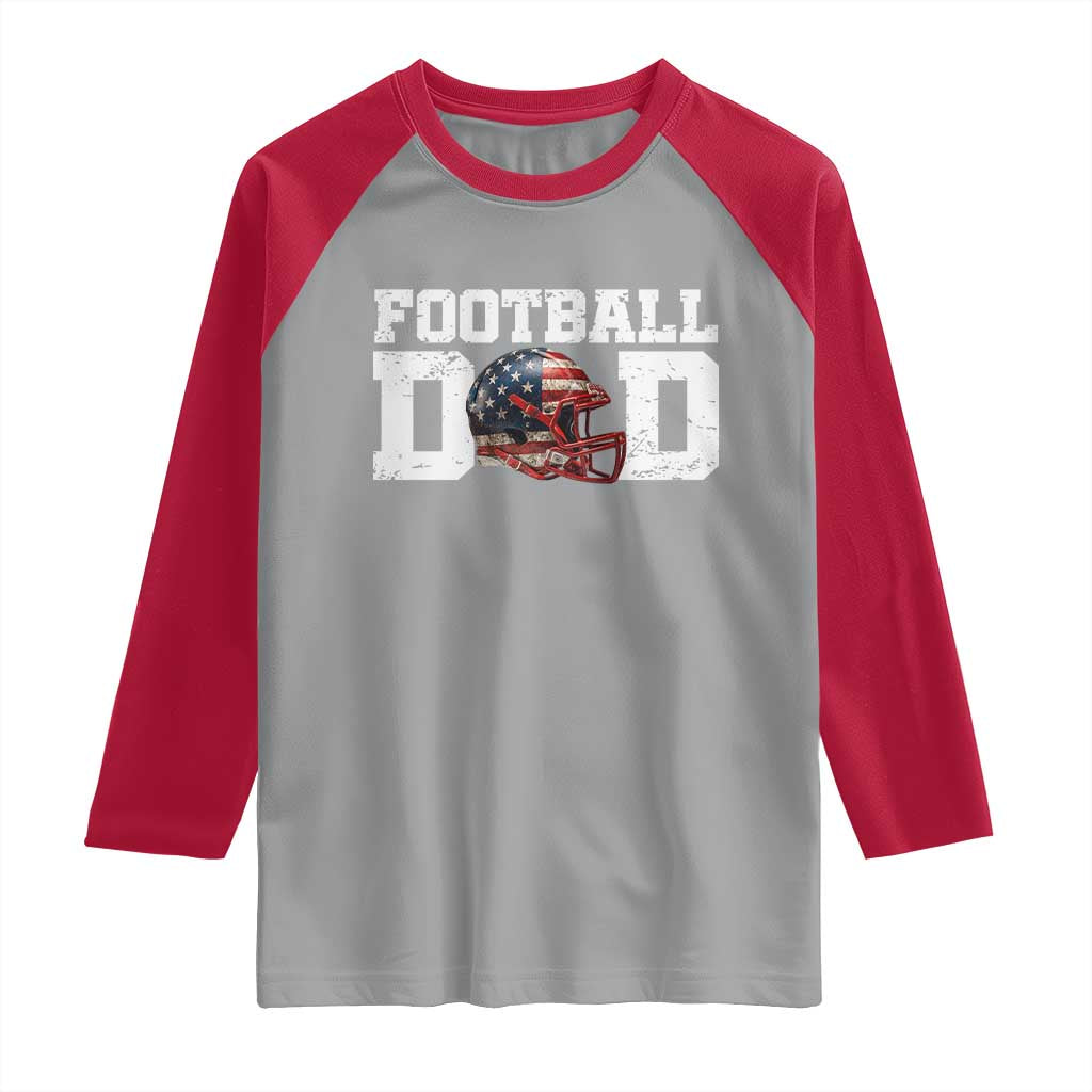 Proud Football Dad Raglan Shirt Funny Sports Fan Gift - Wonder Print Shop