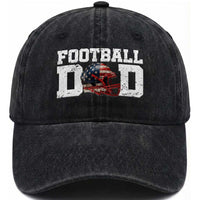 Proud Football Dad Washed Cotton Baseball Cap Funny Sports Fan Gift
