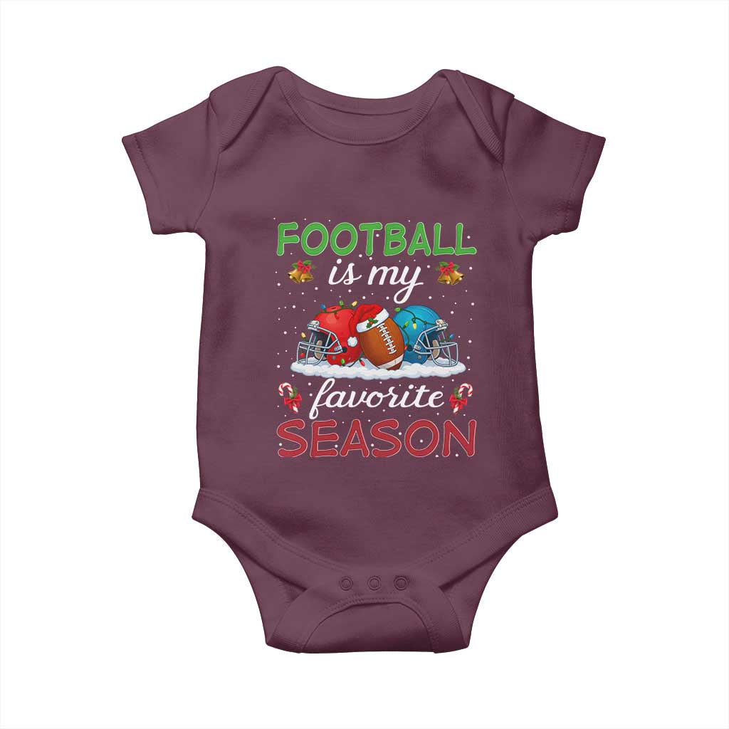 Football Is My Favorite Season Baby Onesie Christmas Holiday Sports Gift - Wonder Print Shop