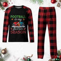 Football Is My Favorite Season Plaid Pajama Set Xmas Holiday Sports Gift - Wonder Print Shop