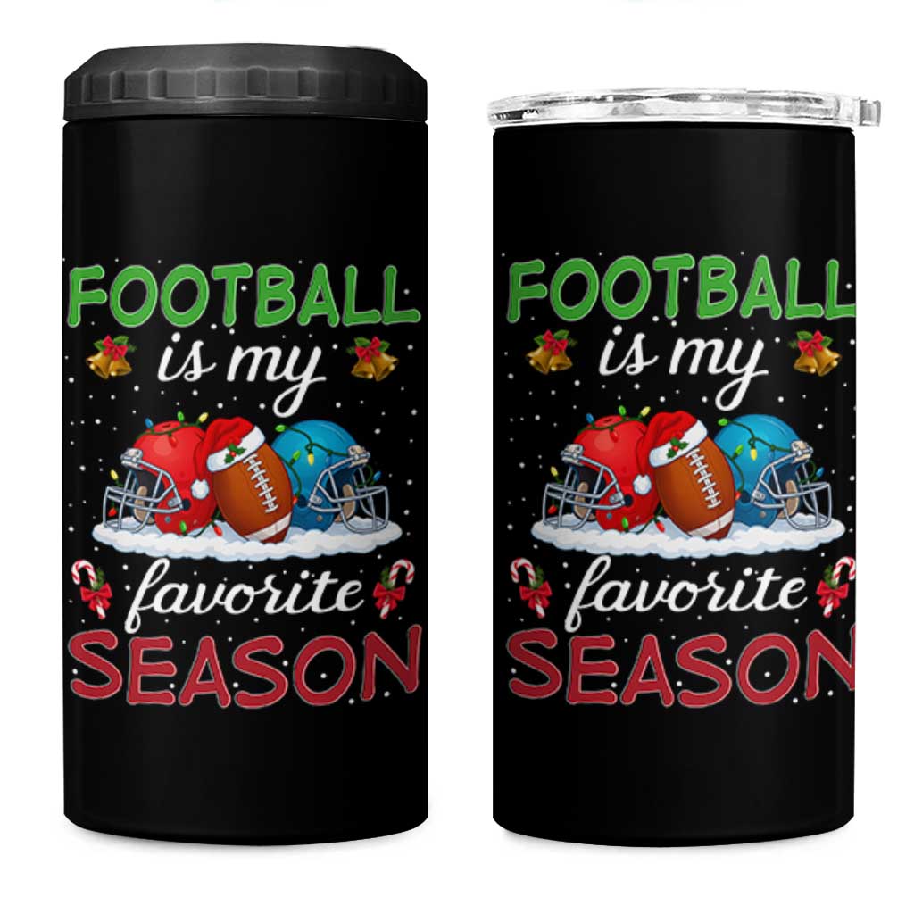 Football Is My Favorite Season 4 in 1 Can Cooler Tumbler Christmas Holiday Sports Gift - Wonder Print Shop