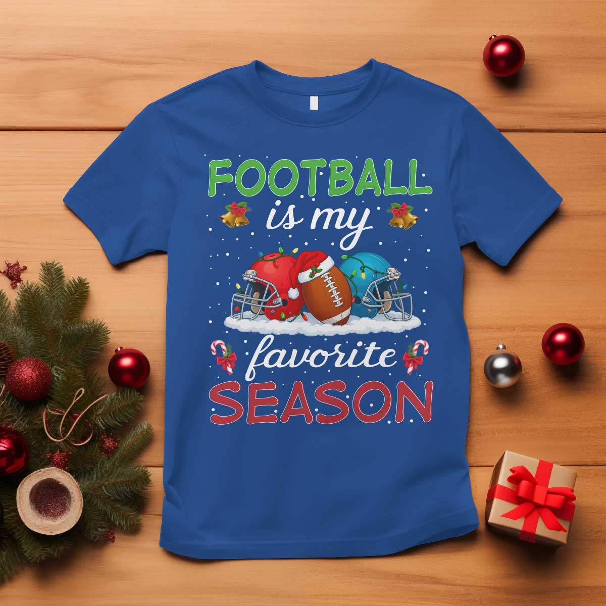 Football Is My Favorite Season T Shirt Christmas Holiday Sports Gift - Wonder Print Shop