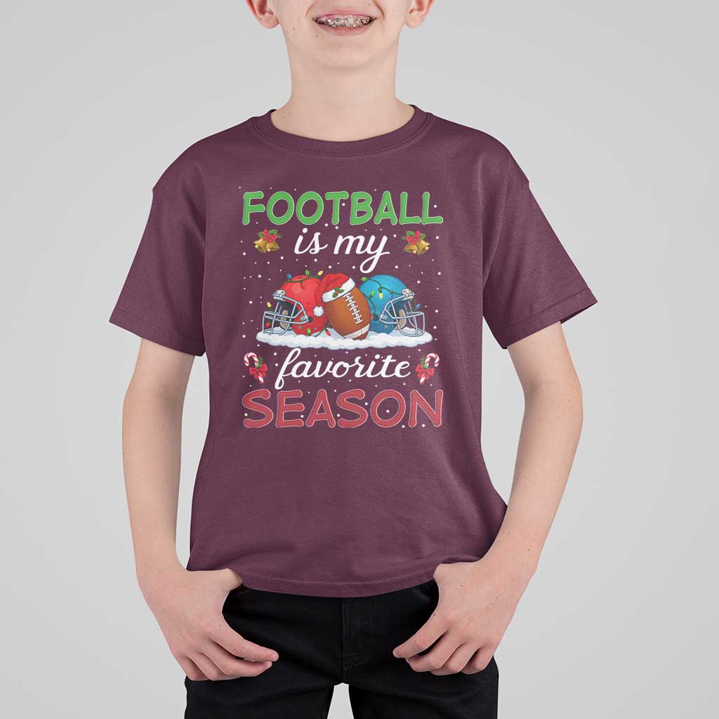 Football Is My Favorite Season T Shirt For Kid Christmas Holiday Sports Gift - Wonder Print Shop