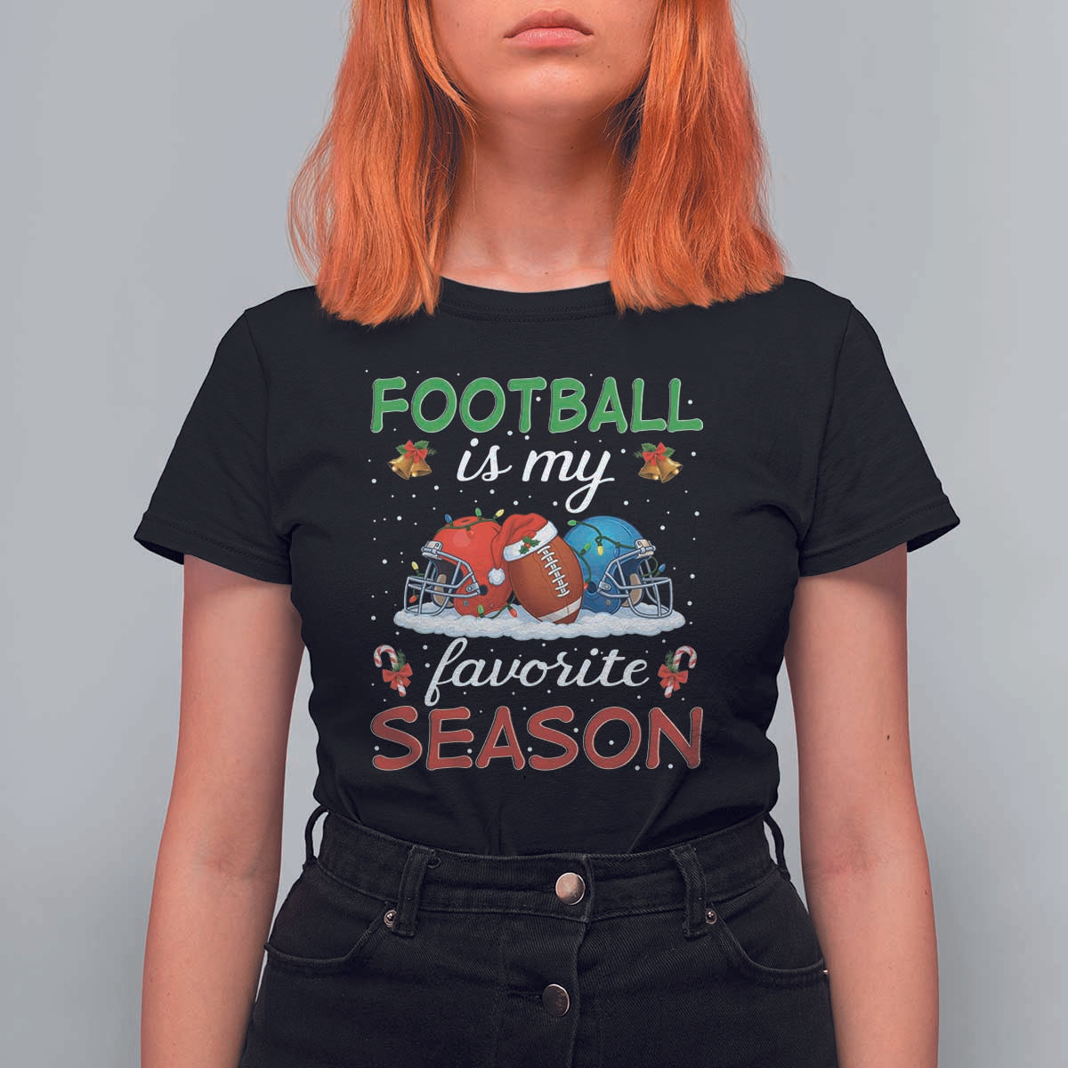 Football Is My Favorite Season T Shirt For Women Christmas Holiday Sports Gift - Wonder Print Shop
