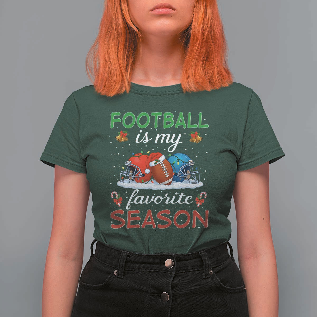 Football Is My Favorite Season T Shirt For Women Christmas Holiday Sports Gift - Wonder Print Shop