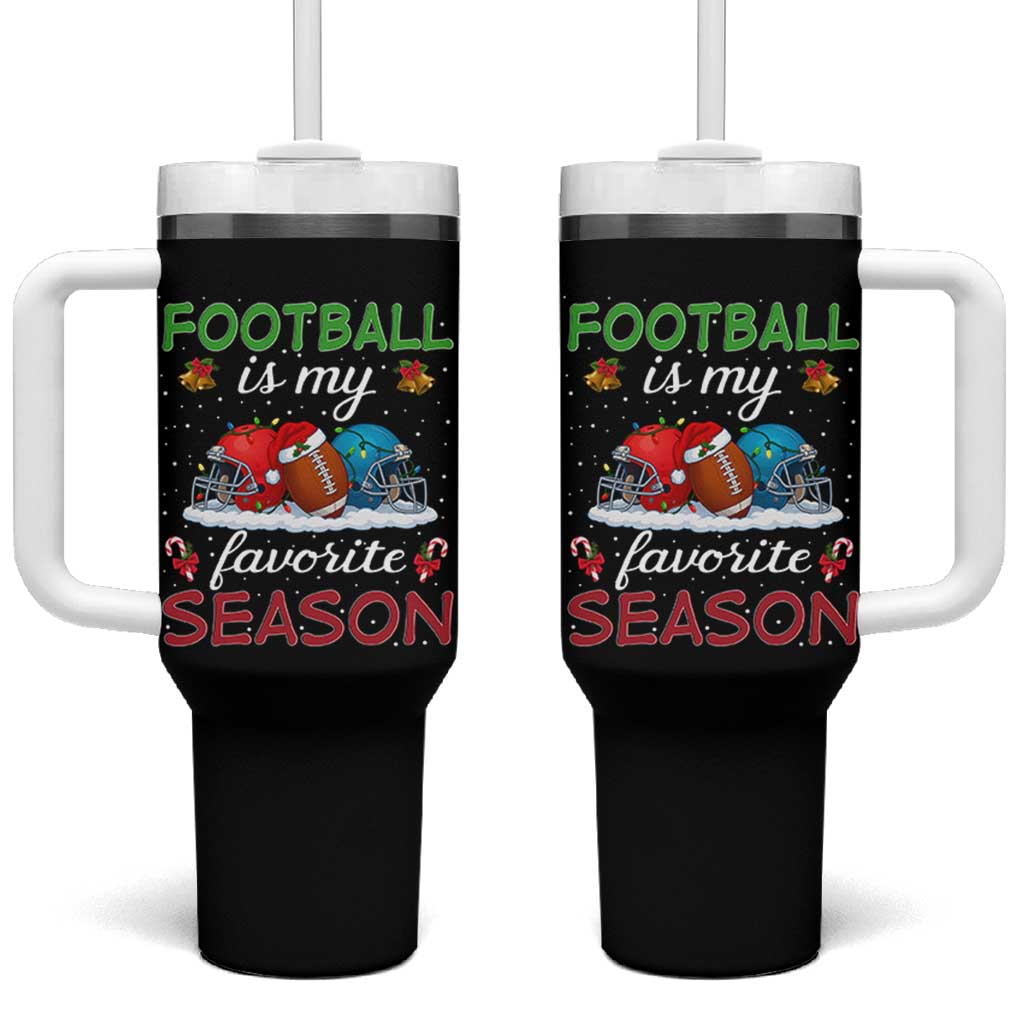 Football Is My Favorite Season Tumbler With Handle Christmas Holiday Sports Gift - Wonder Print Shop