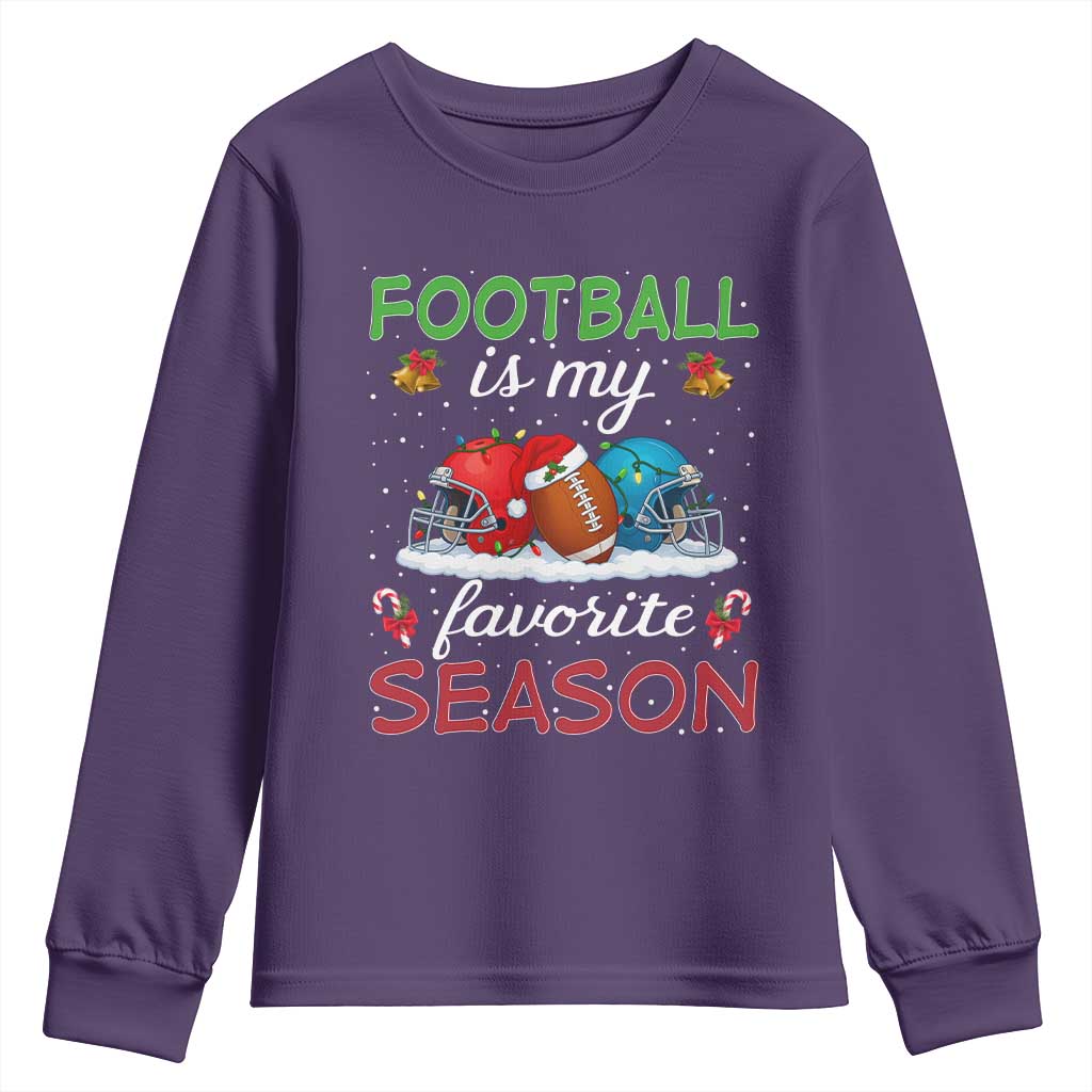 Football Is My Favorite Season Youth Sweatshirt Christmas Holiday Sports Gift - Wonder Print Shop