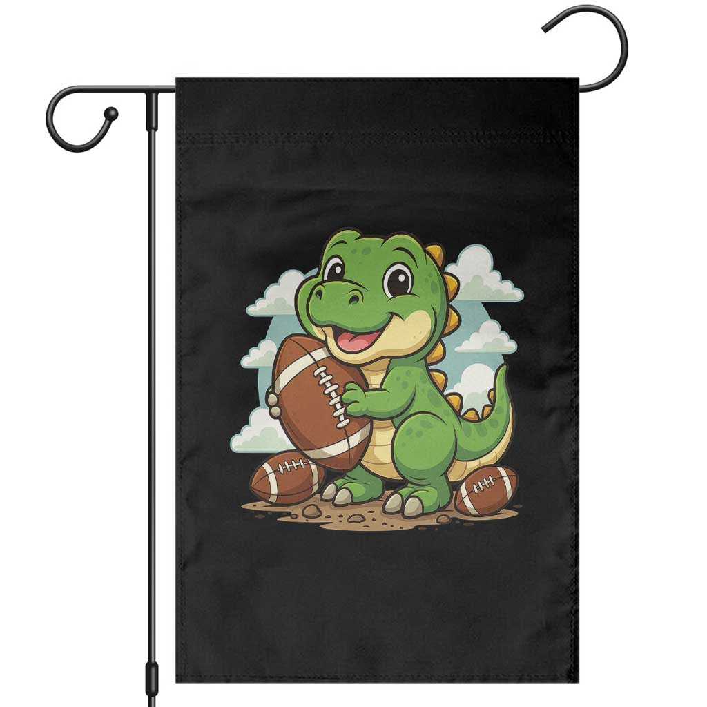 Cute Dinosaur Playing Football Garden Flag Funny Kids Gift - Wonder Print Shop