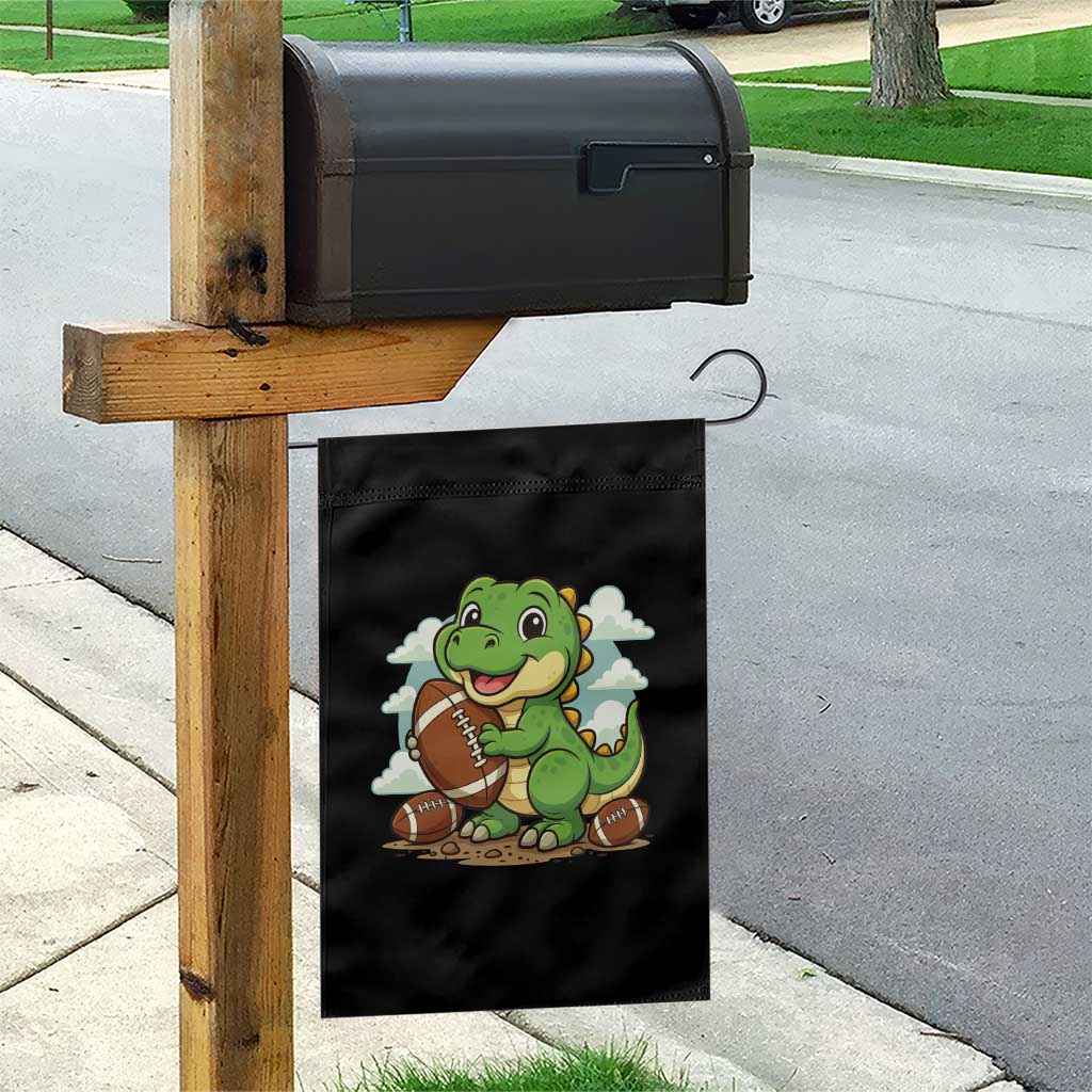 Cute Dinosaur Playing Football Garden Flag Funny Kids Gift - Wonder Print Shop