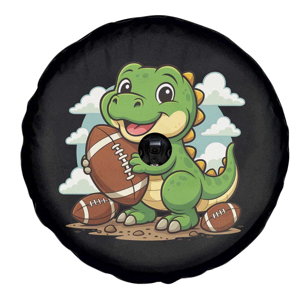 Cute Dinosaur Playing Football Spare Tire Cover Funny Kids Gift - Wonder Print Shop
