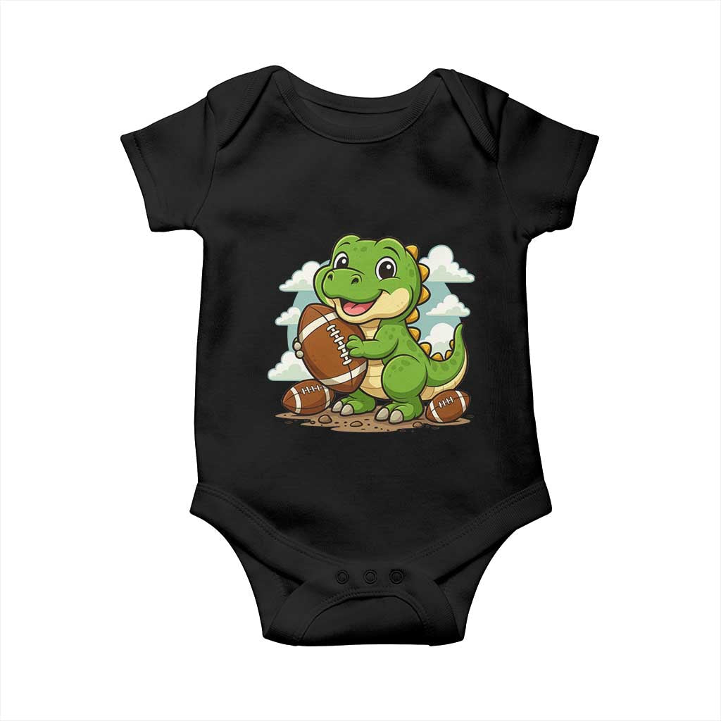 Cute Dinosaur Playing Football Baby Onesie Funny Kids Gift - Wonder Print Shop
