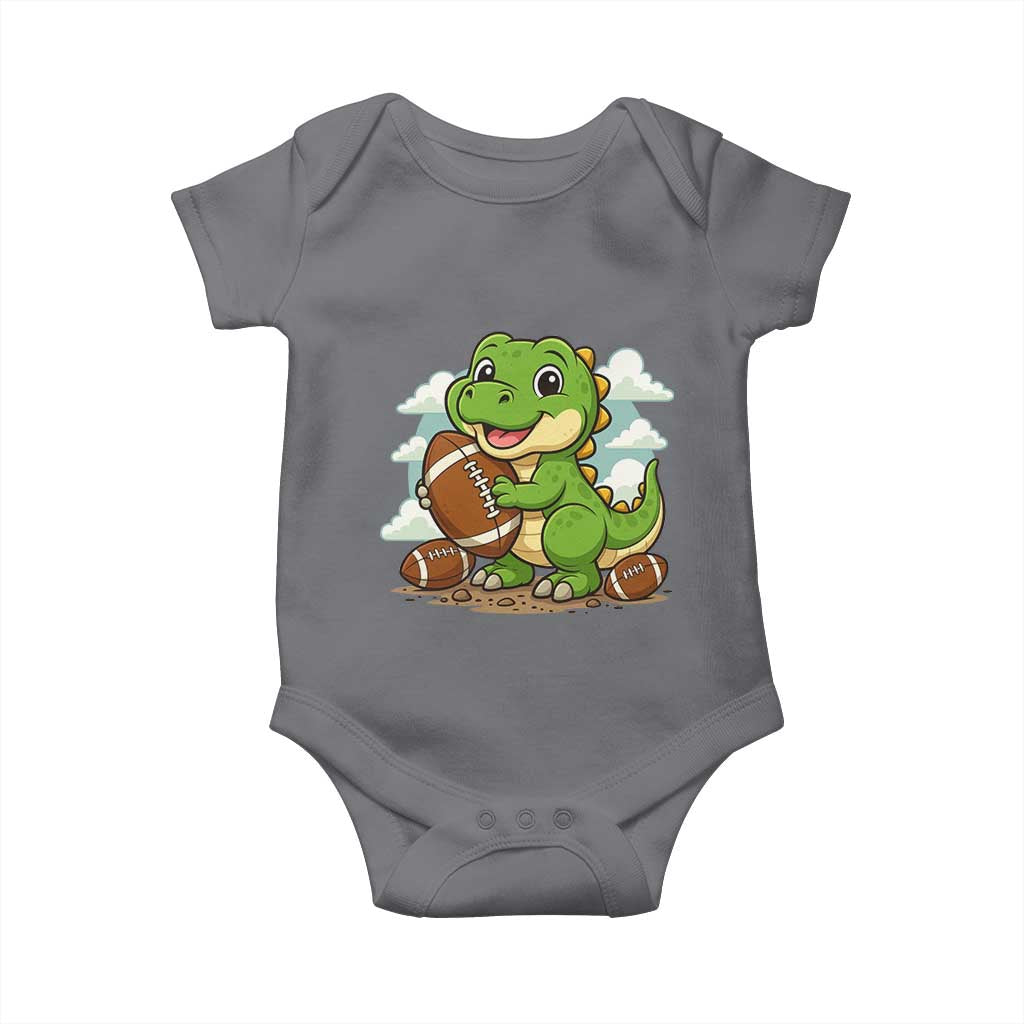 Cute Dinosaur Playing Football Baby Onesie Funny Kids Gift - Wonder Print Shop