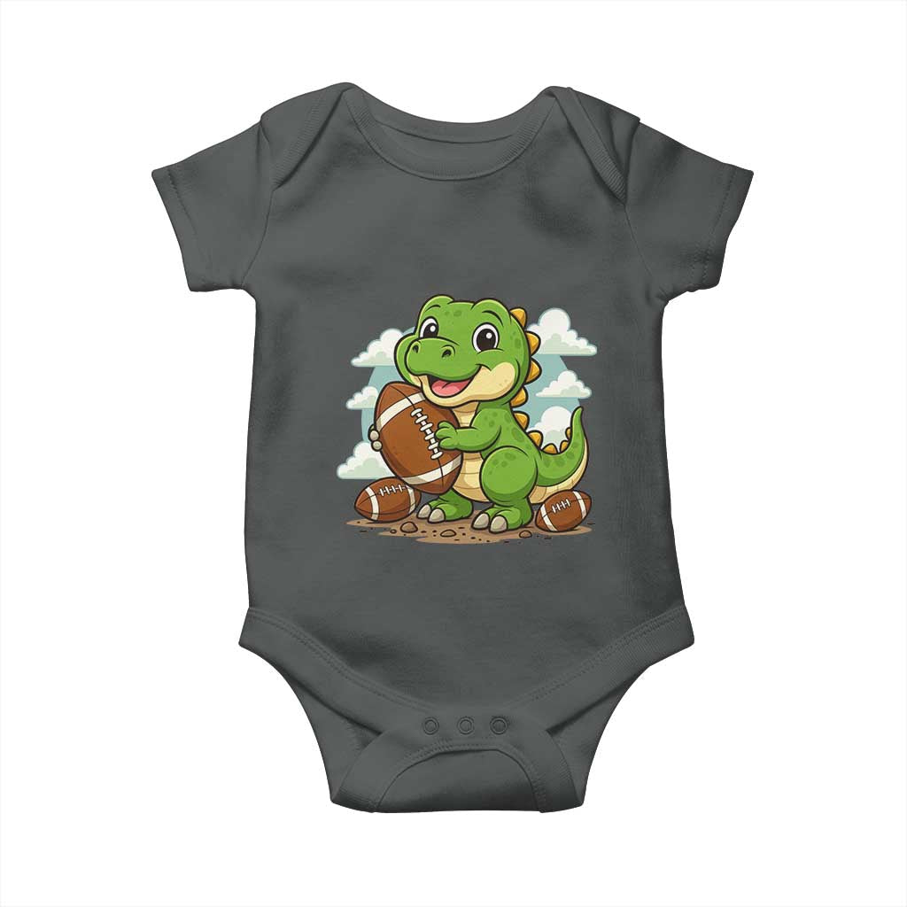 Cute Dinosaur Playing Football Baby Onesie Funny Kids Gift - Wonder Print Shop