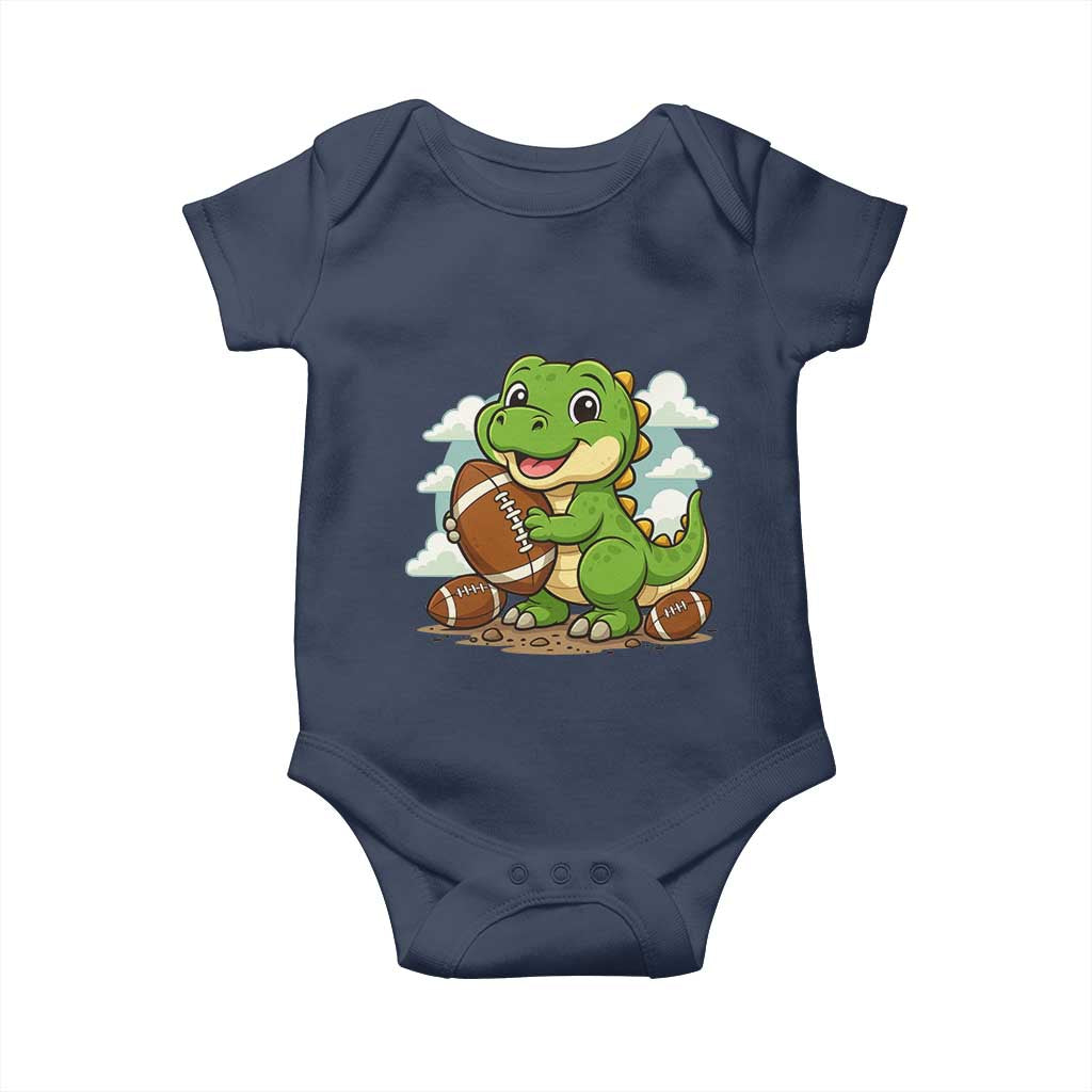 Cute Dinosaur Playing Football Baby Onesie Funny Kids Gift - Wonder Print Shop
