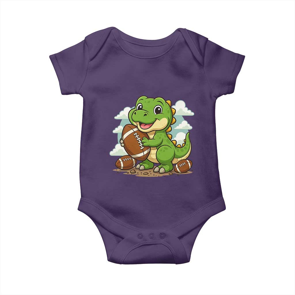 Cute Dinosaur Playing Football Baby Onesie Funny Kids Gift - Wonder Print Shop