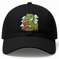 Cute Dinosaur Playing Football Baseball Cap Funny Kids Gift