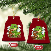 Cute Dinosaur Playing Football Ceramic Ornament Funny Kids Gift - Wonder Print Shop