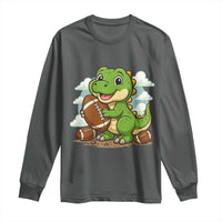 Cute Dinosaur Playing Football Long Sleeve Shirt Funny Kids Gift - Wonder Print Shop