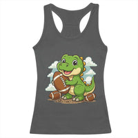 Cute Dinosaur Playing Football Racerback Tank Top Funny Kids Gift - Wonder Print Shop