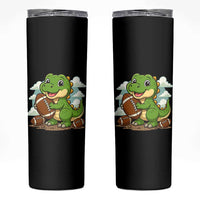 Cute Dinosaur Playing Football Skinny Tumbler Funny Kids Gift - Wonder Print Shop