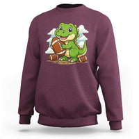 Cute Dinosaur Playing Football Sweatshirt Funny Kids Gift - Wonder Print Shop