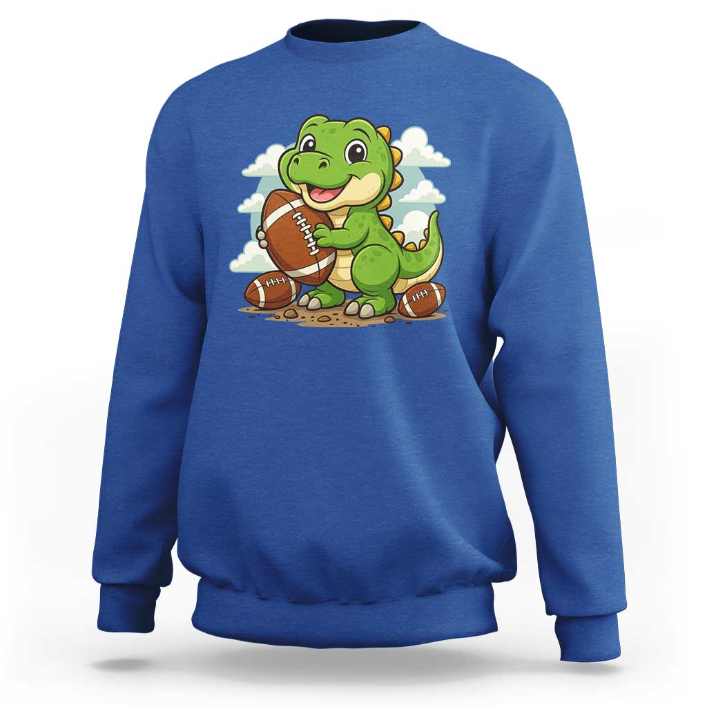 Cute Dinosaur Playing Football Sweatshirt Funny Kids Gift - Wonder Print Shop