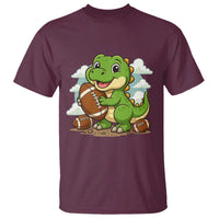 Cute Dinosaur Playing Football T Shirt Funny Kids Gift - Wonder Print Shop