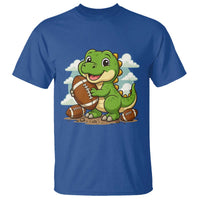 Cute Dinosaur Playing Football T Shirt Funny Kids Gift - Wonder Print Shop