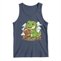 Cute Dinosaur Playing Football Tank Top Funny Kids Gift - Wonder Print Shop