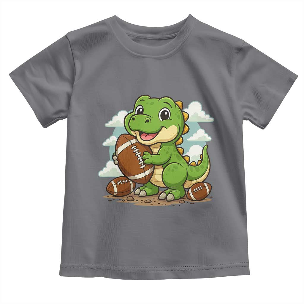 Cute Dinosaur Playing Football Toddler T Shirt Funny Kids Gift - Wonder Print Shop