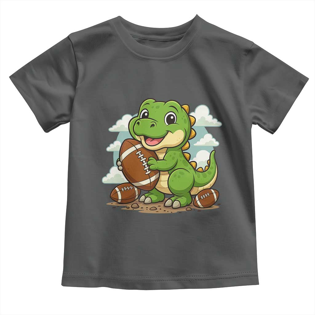 Cute Dinosaur Playing Football Toddler T Shirt Funny Kids Gift - Wonder Print Shop