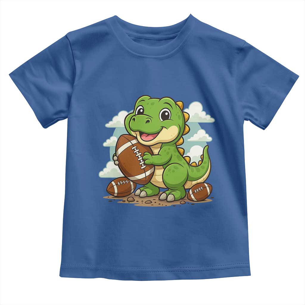 Cute Dinosaur Playing Football Toddler T Shirt Funny Kids Gift - Wonder Print Shop
